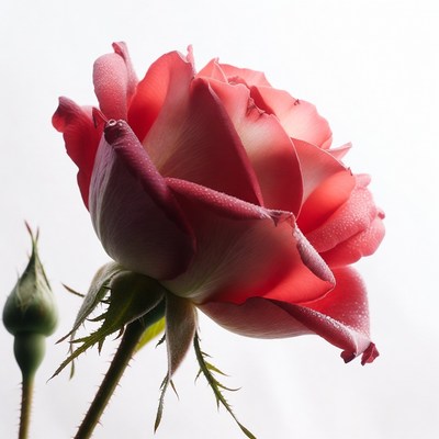 Pink Rose with Dew Drops