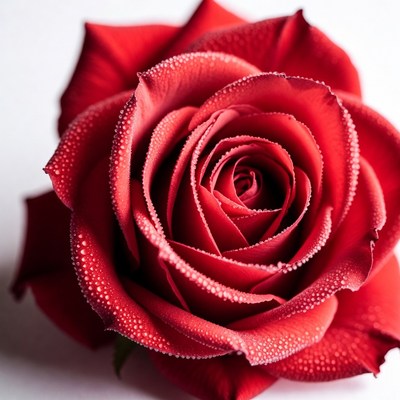 Red Rose with Dew Drops