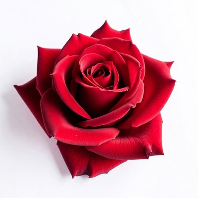 Red Rose on White Background