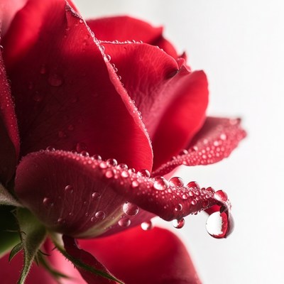 Red Rose with Water Droplets