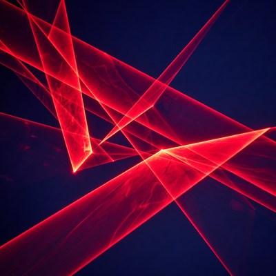 Red Laser Beams on Blue Background