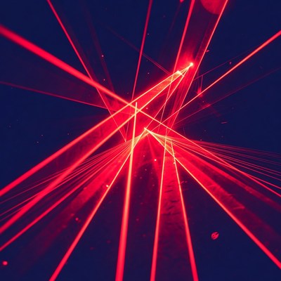 Red Laser Beams on Dark Background