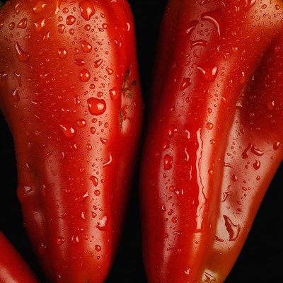 Two Wet Red Chili Peppers