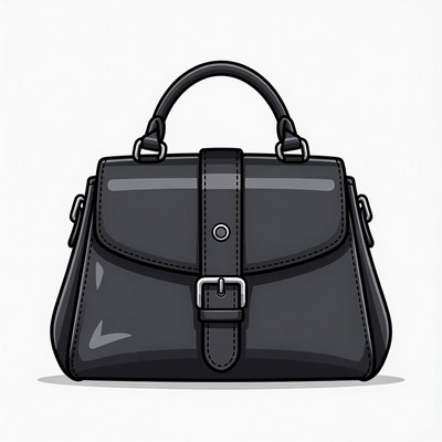 Black Handbag Illustration