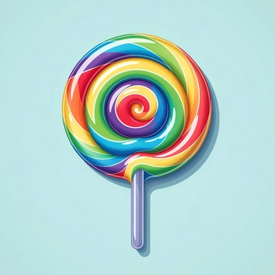 Rainbow Swirl Lollipop