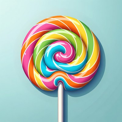Colorful Rainbow Lollipop Illustration