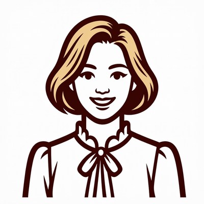 Blonde woman smiling in blouse