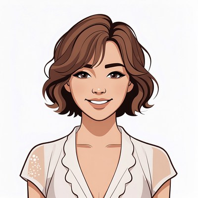 Smiling Asian woman illustration