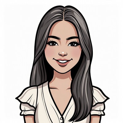 Smiling Asian woman illustration