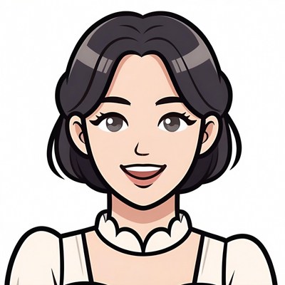Smiling Asian woman illustration