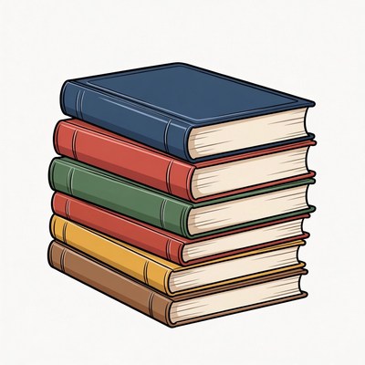 Stack of Colorful Books Illustration