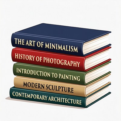 Stack of Art Books Illustration