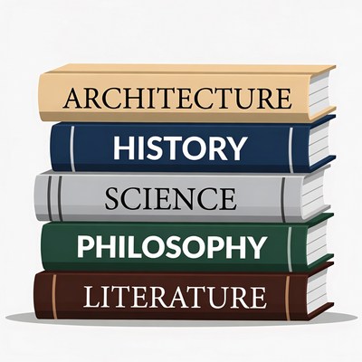 Stack of Educational Books Illustration