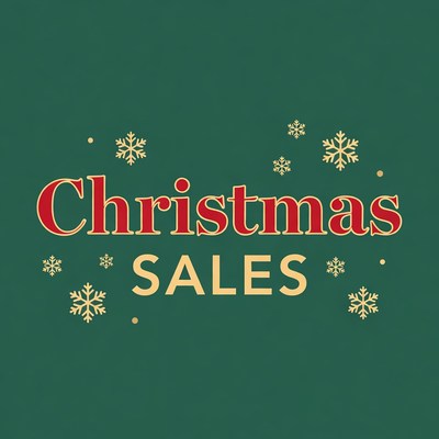 Christmas Sales on Green Background