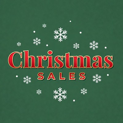 Christmas Sales on Green Background