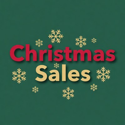 Christmas Sales Graphic with Snowflakes