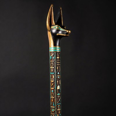 Anubis Statue on Black Background