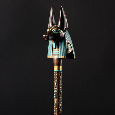 Anubis Statue on Black Background