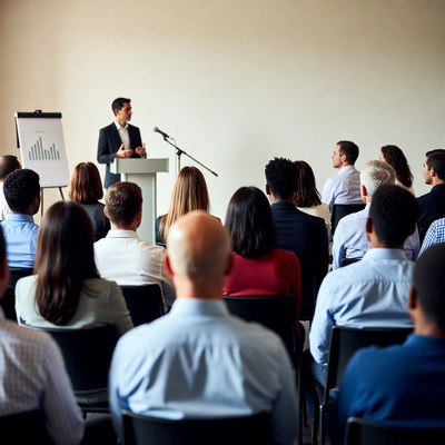 Man presenting to business audience