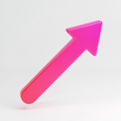 Pink 3D Arrow Pointing Right
