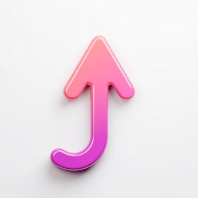Pink upward arrow icon