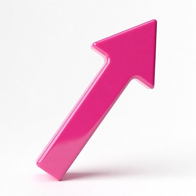 Pink upward arrow