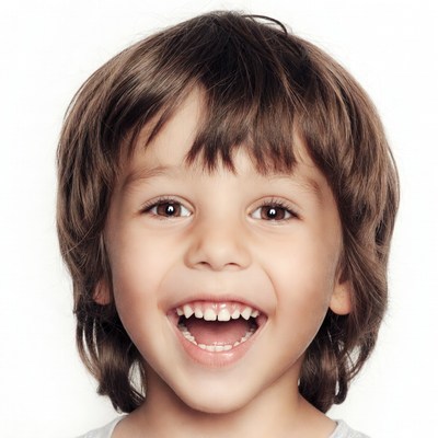 Smiling boy with brown hair