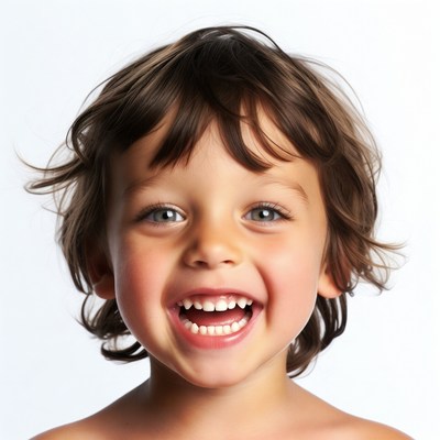 Boy laughing with big smile