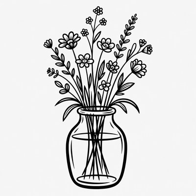 Wildflowers in Glass Jar