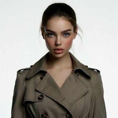 Beautiful woman in beige trench coat