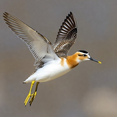 Wilson's Plover Flying in Flight