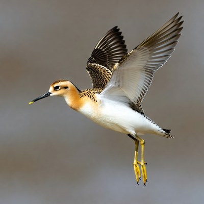 Kentish Plover Flying in Flight