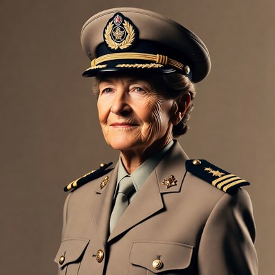 Elderly woman in naval uniform