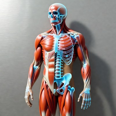 3D Anatomical Human Skeleton Muscles