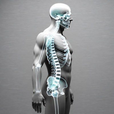 3D Male Skeleton Side View