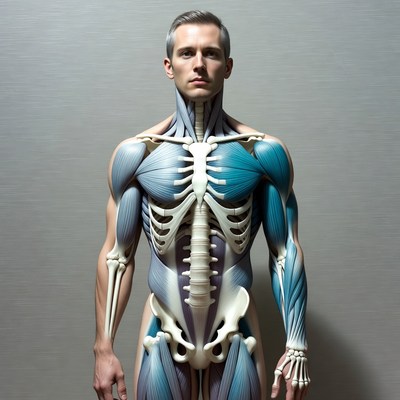 Male muscular anatomy illustration