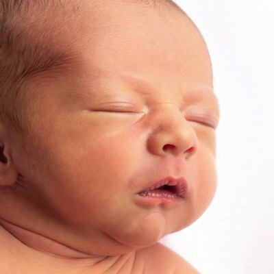 Sleeping newborn baby closeup