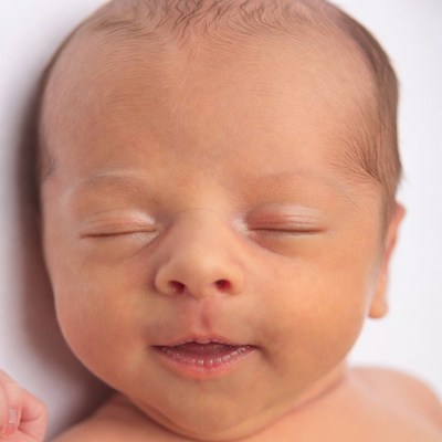 Sleeping newborn baby closeup