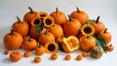 Pumpkins and Sunflowers Arrangement
