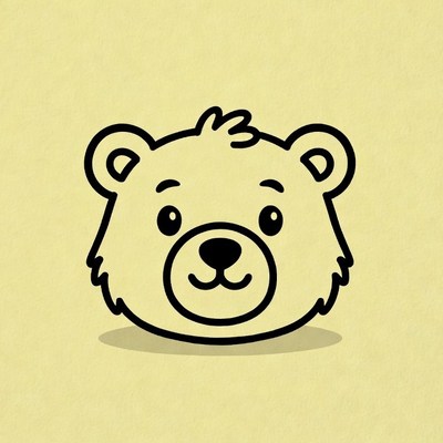 Cute Cartoon Bear Face