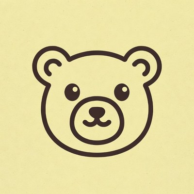 Cute cartoon bear face