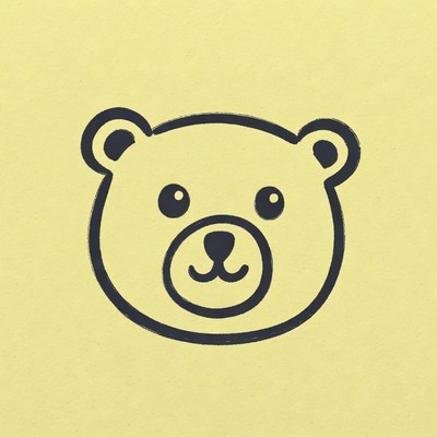 Cute cartoon bear face