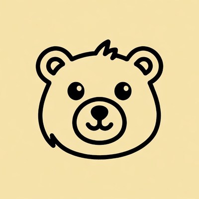 Cute cartoon bear face