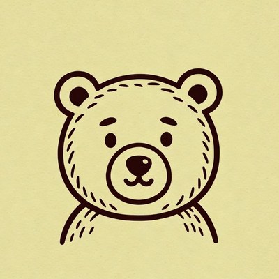 Cute cartoon teddy bear face