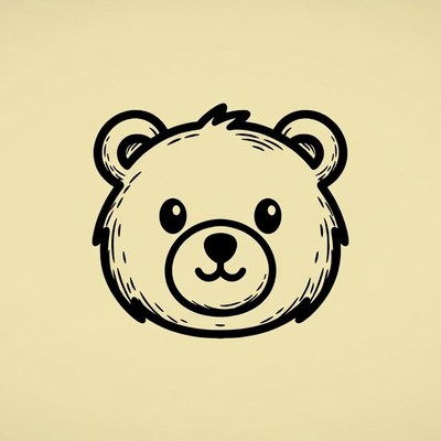 Cute cartoon teddy bear face