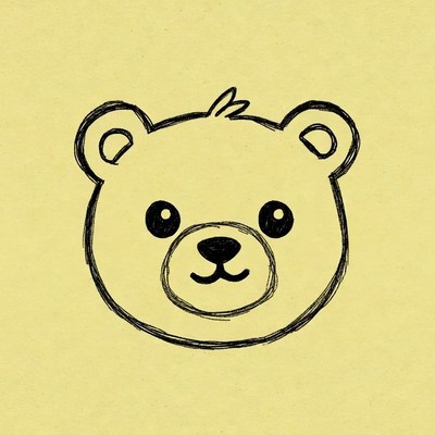 Cute cartoon bear face