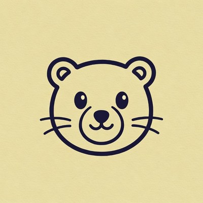 Cute cartoon bear face