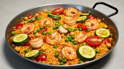 Paella with Shrimp and Vegetables