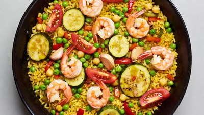 Shrimp Paella with Vegetables