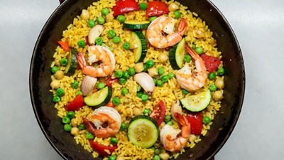 Shrimp Paella with Vegetables
